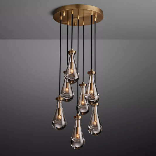 Raindrop Modern Round 18'' 7-Light Chandelier For Living Room