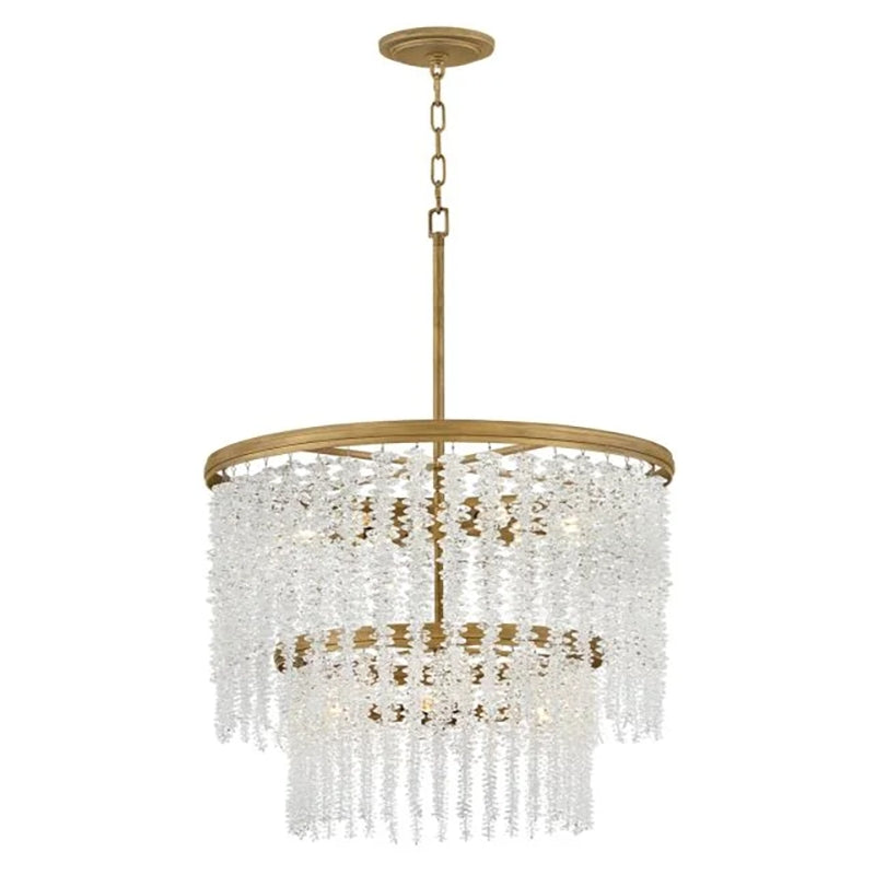 Vac Crystal Round 2 Tier Chandelier 26"