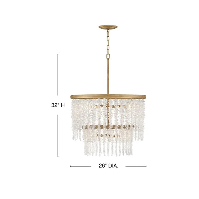 Vac Crystal Round 2 Tier Chandelier 26"