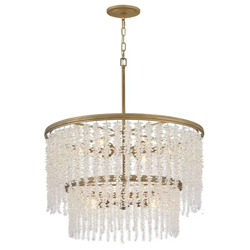 Vac Crystal Round 2 Tier Chandelier 30"