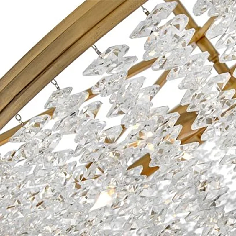 Vac Crystal Round 2 Tier Chandelier 30"