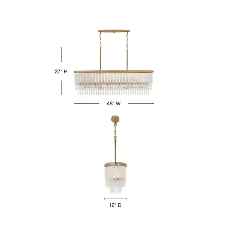 Vac Crystal Linear Chandelier