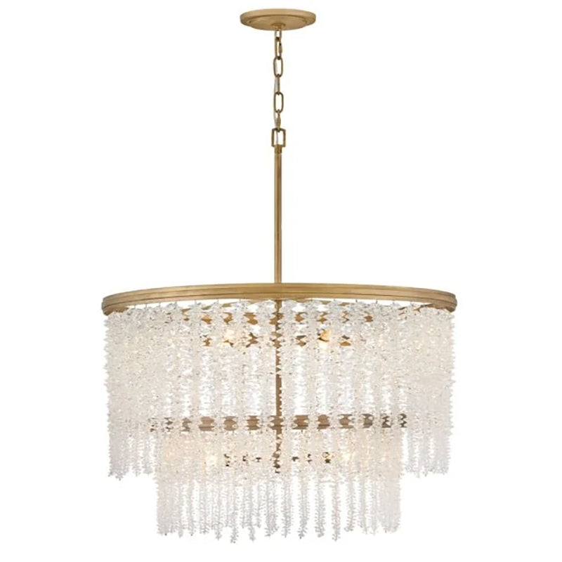 Vac Crystal Round 2 Tier Chandelier 30"