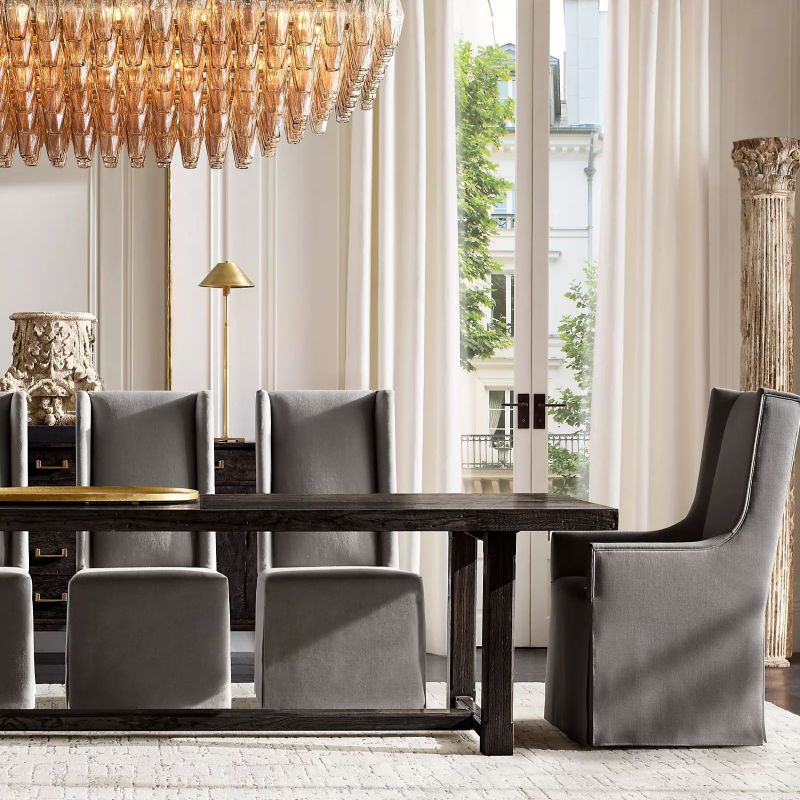 Chiaray Smoke Glass Tiered Rectangular Chandelier 54''