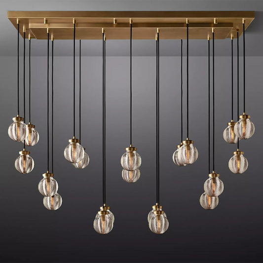 Fantasy Pearl Ball Linear Chandelier 54" chandeliers for dining room,chandeliers for stairways,chandeliers for foyer,chandeliers for bedrooms,chandeliers for kitchen,chandeliers for living room RBRIGHTS Vintage Brass  