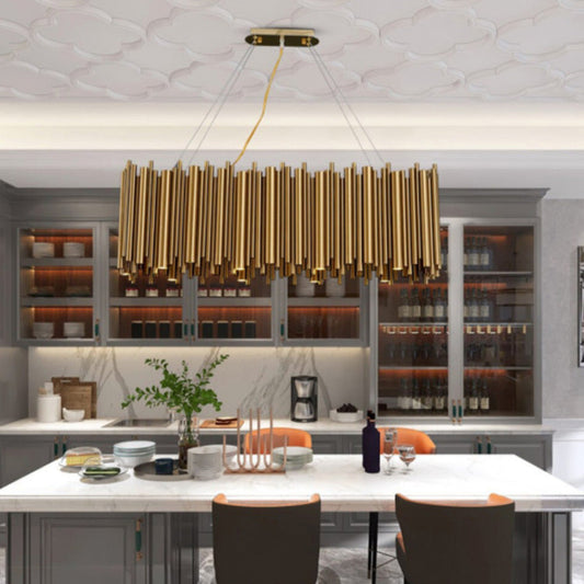 Viol Rectangle Chandelier for Dining Room-Meet Lighting