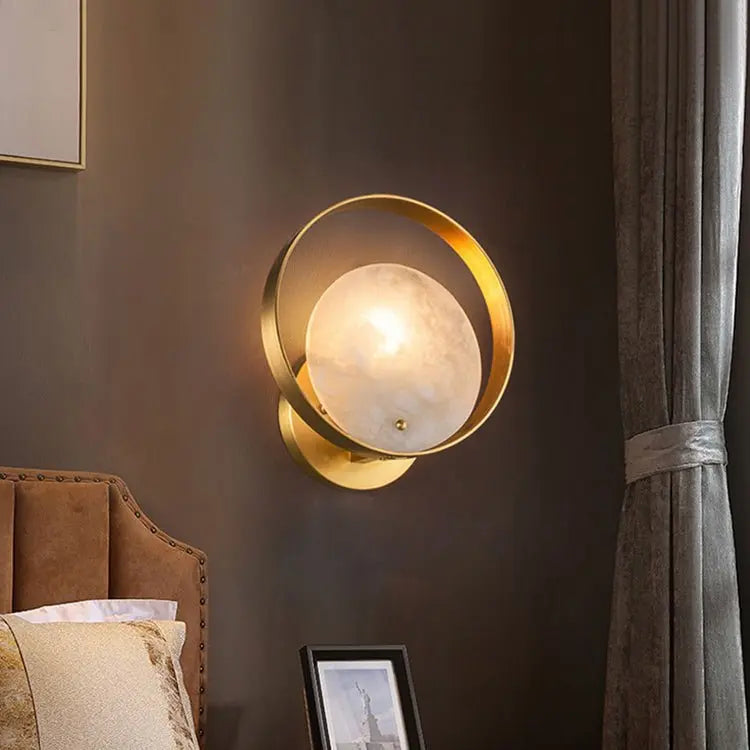 Alabaster Round Bedroom Wall Sconces    Wall Sconce [product_tags] Fabtiko