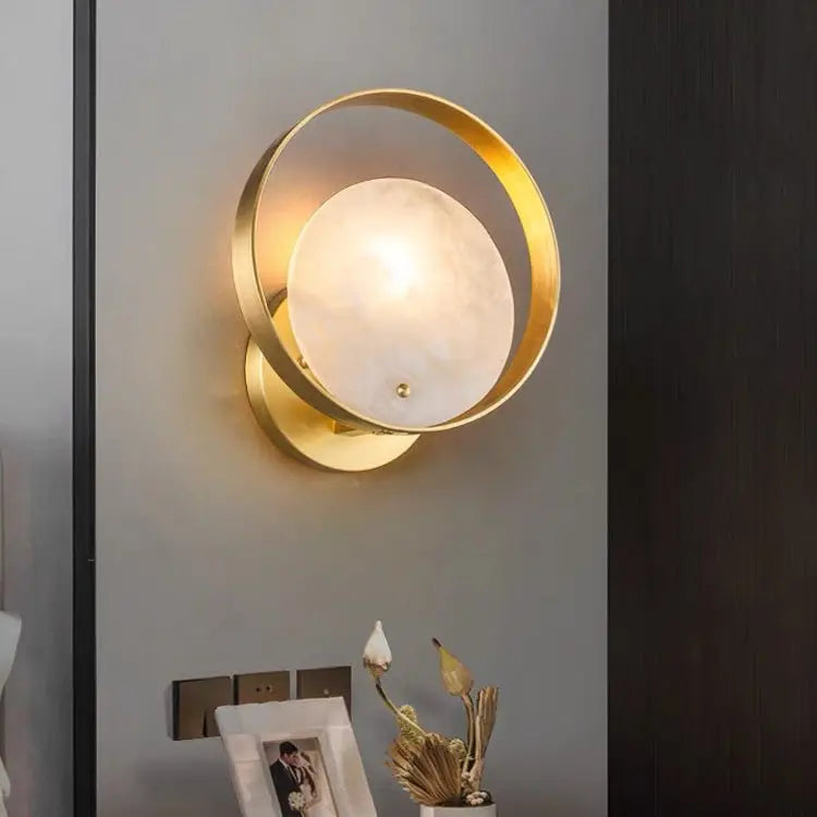 Alabaster Round Bedroom Wall Sconces    Wall Sconce [product_tags] Fabtiko