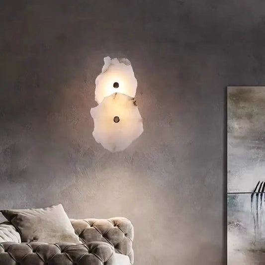 Real Alabaster Wall Sconces Modern 2 Lights   Wall Sconce [product_tags] Fabtiko