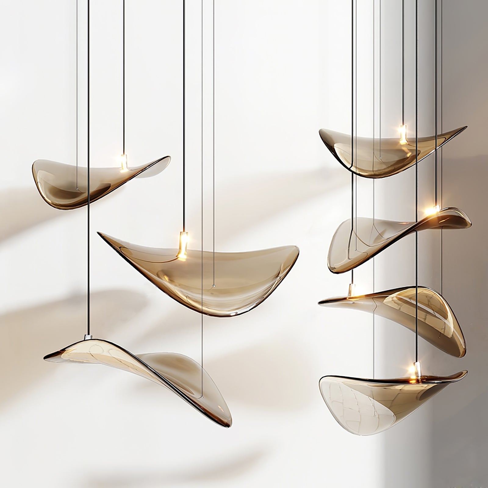 Wave Floating Leaf Chandelier-Meet Lighting