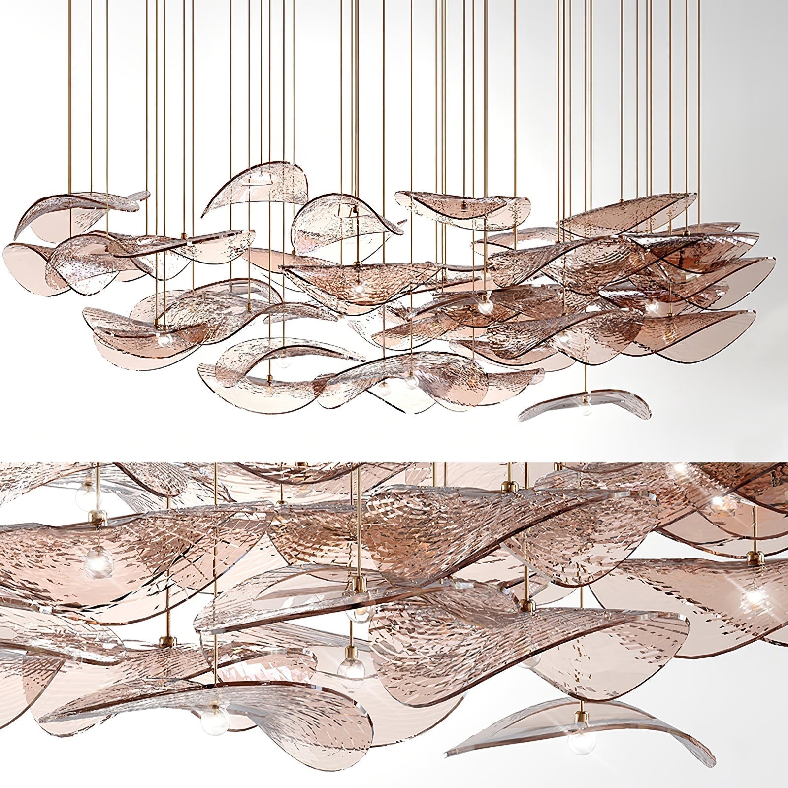 Wave Floating Leaf Chandelier-Meet Lighting