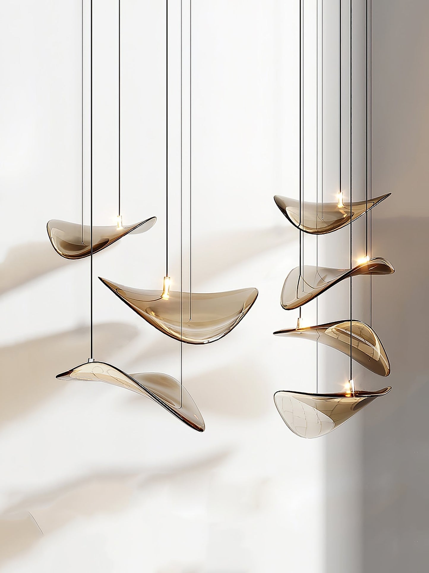 Wave Floating Leaf Chandelier-Meet Lighting