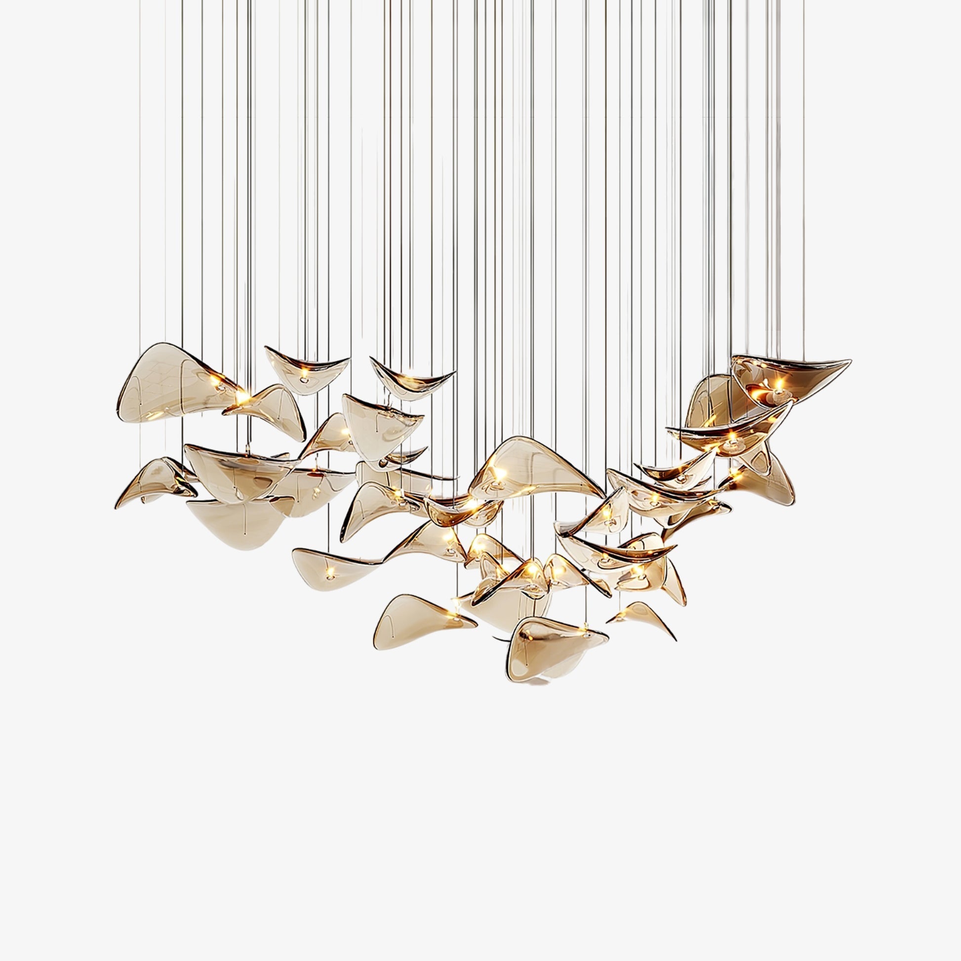 Wave Floating Leaf Chandelier-Meet Lighting