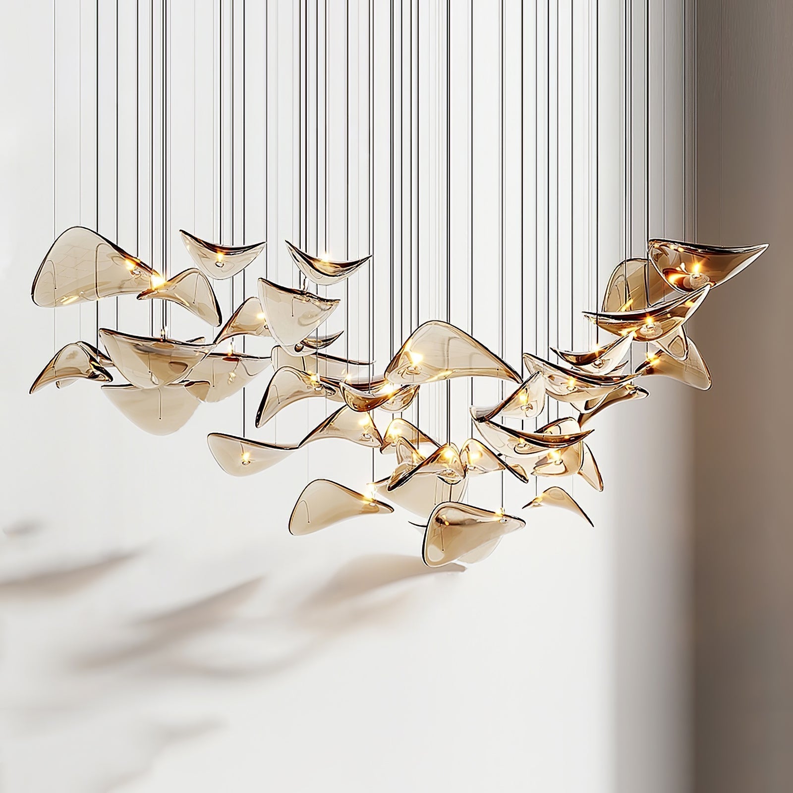 Wave Floating Leaf Chandelier-Meet Lighting