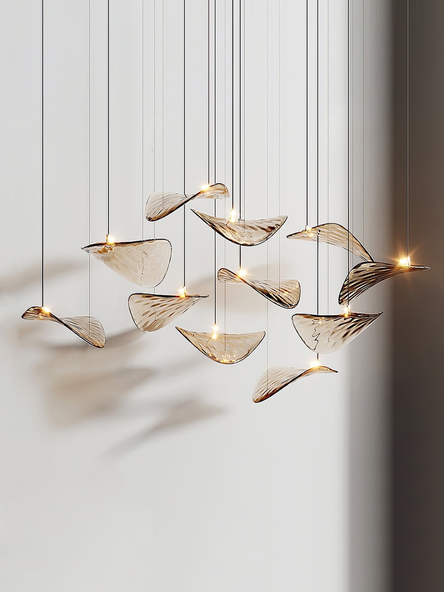 Wave Floating Leaf Chandelier-Meet Lighting