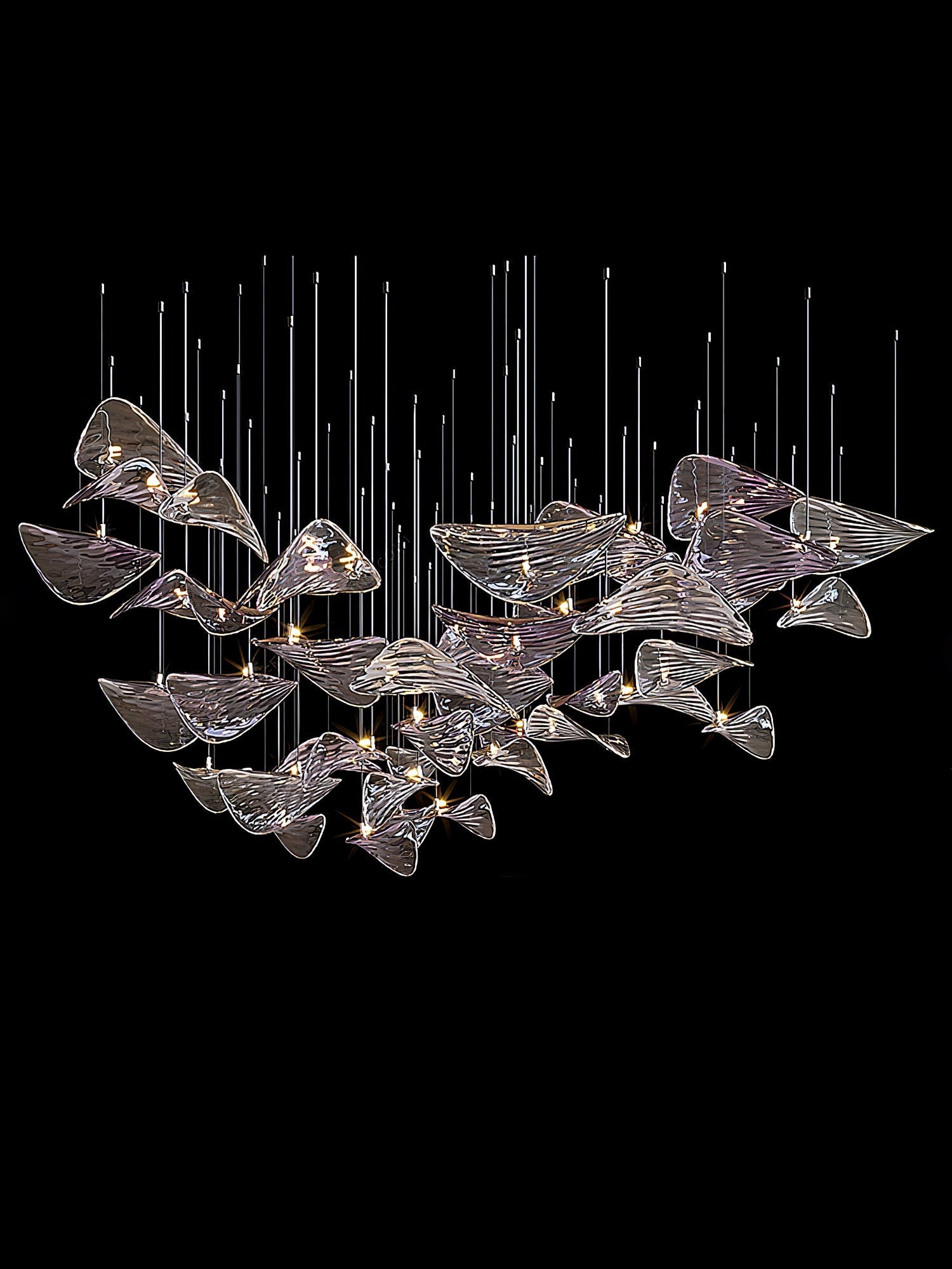 Wave Floating Leaf Chandelier-Meet Lighting