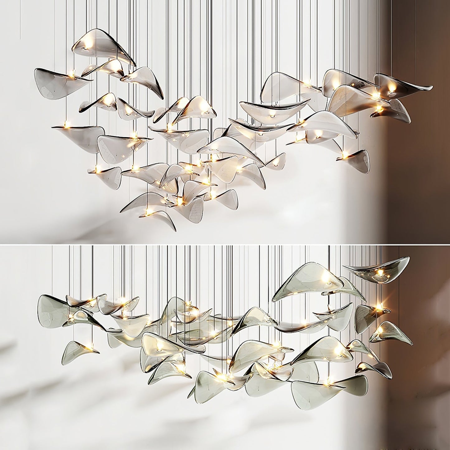 Wave Floating Leaf Chandelier-Meet Lighting