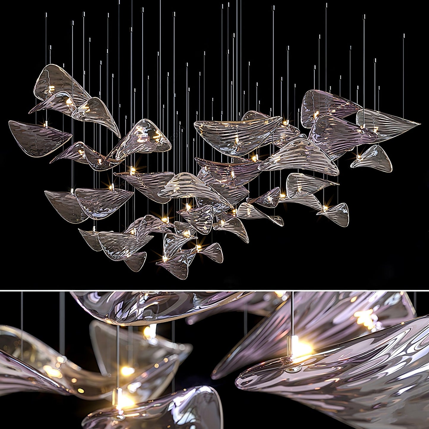 Wave Floating Leaf Chandelier