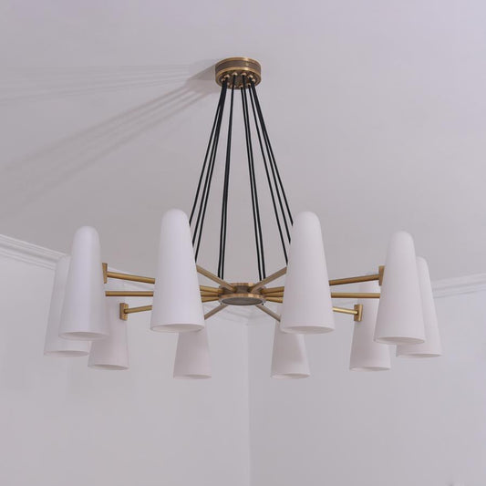 White Porcelain Round Chandelier 10-Lights-Meet Lighting