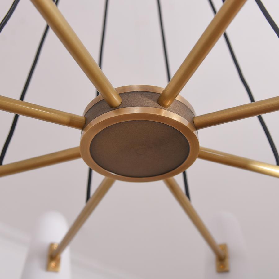 White Porcelain Round Chandelier 3-Lights-MEET LIGHTING