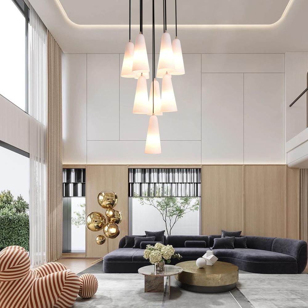 White Porcelain Round Chandelier D18"-MEET LIGHTING