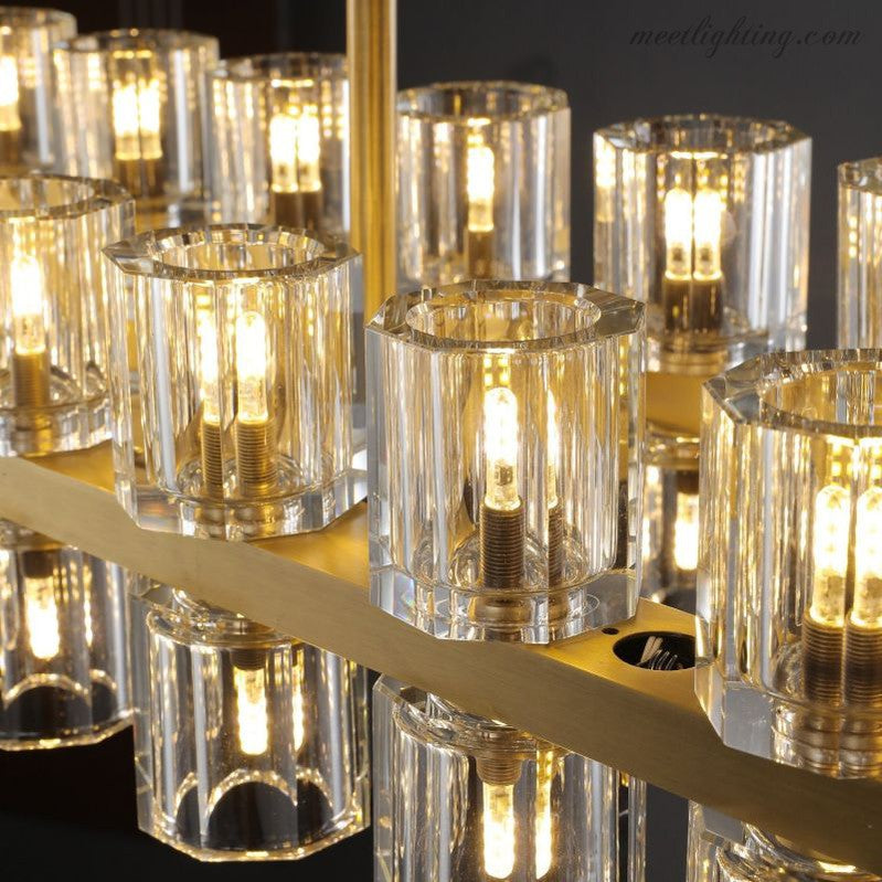 Arcachon Crystal Rectangular Chandelier 54"-MEET LIGHTING