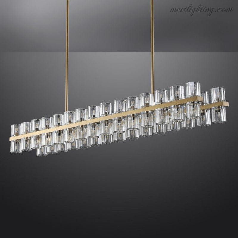 Wineglass Crystal Rectangular Chandelier 54"-Meet Lighting