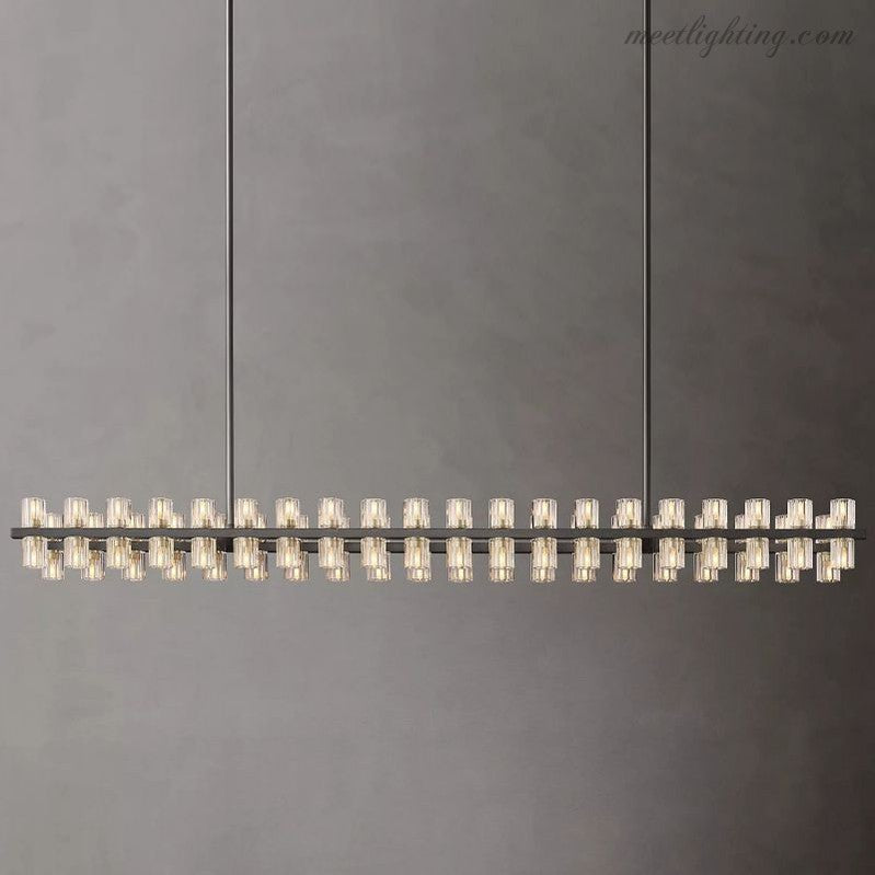Arcachon Crystal Rectangular Chandelier 72"-MEET LIGHTING