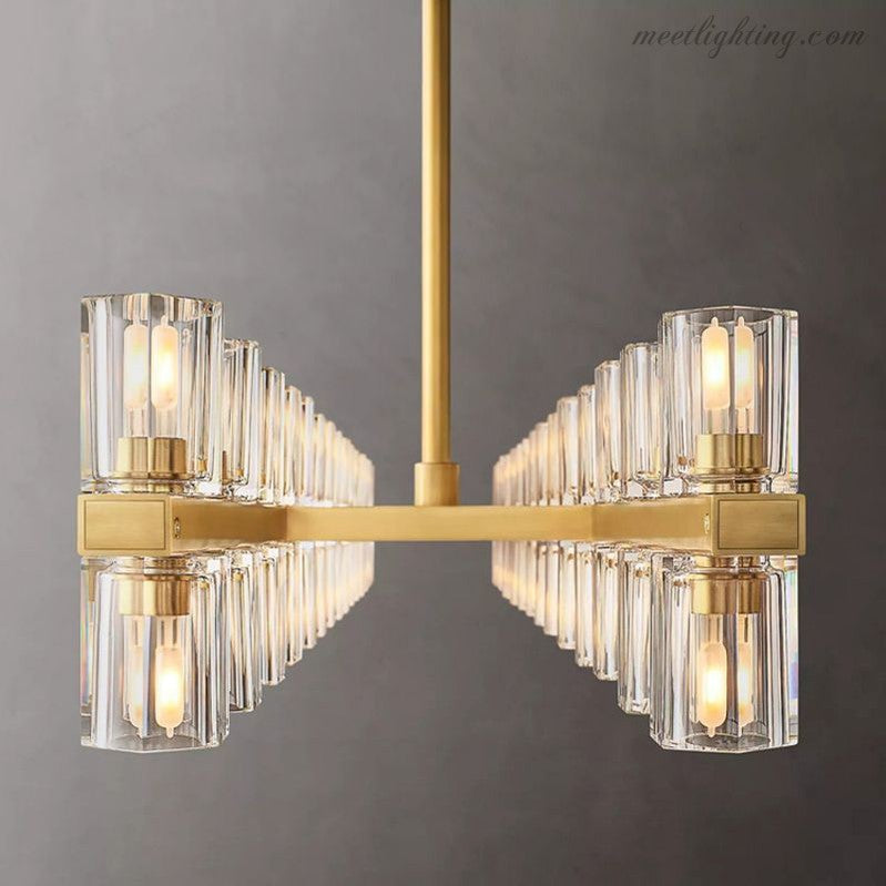 Arcachon Crystal Rectangular Chandelier 72"-MEET LIGHTING