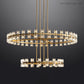 Wineglass Crystal Shade Two-Tier Round Chandelier 60"-Meet Lighting