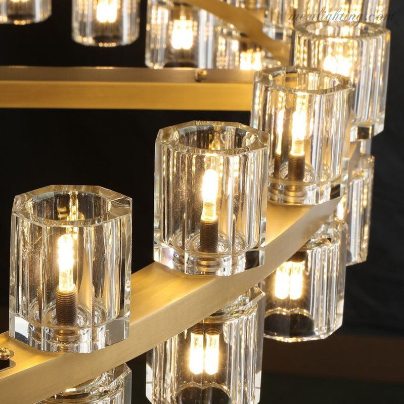 Arcachon Crystal Shade Two-Tier Round Chandelier 60"-MEET LIGHTING