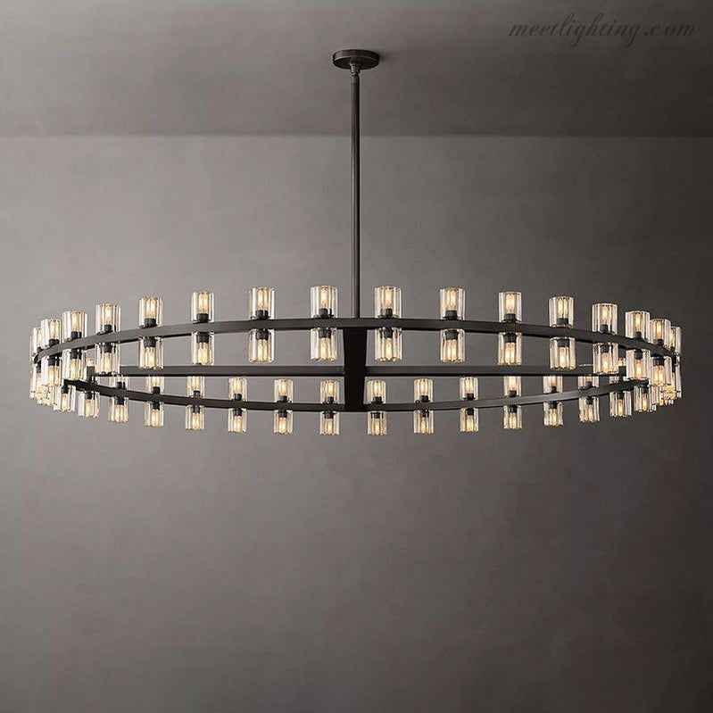 Wineglass Crystal Shades Round Chandelier 60"-Meet Lighting