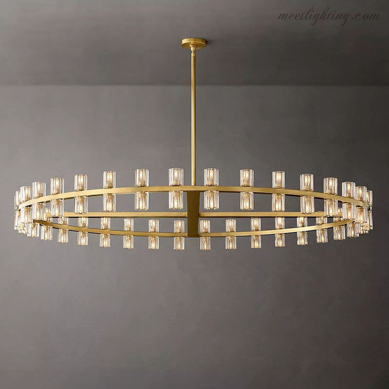 Wineglass Crystal Shades Round Chandelier 60"-Meet Lighting