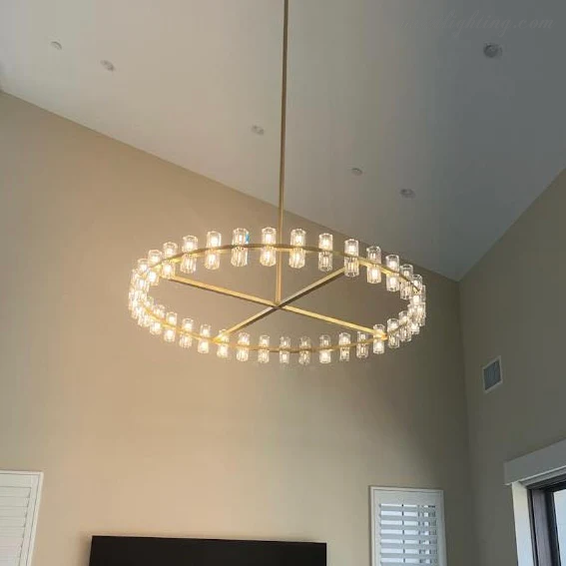 Arcachon Crystal Shades Round Chandelier 60"-MEET LIGHTING