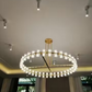 Wineglass Crystal Shades Round Chandelier 36"-Meet Lighting