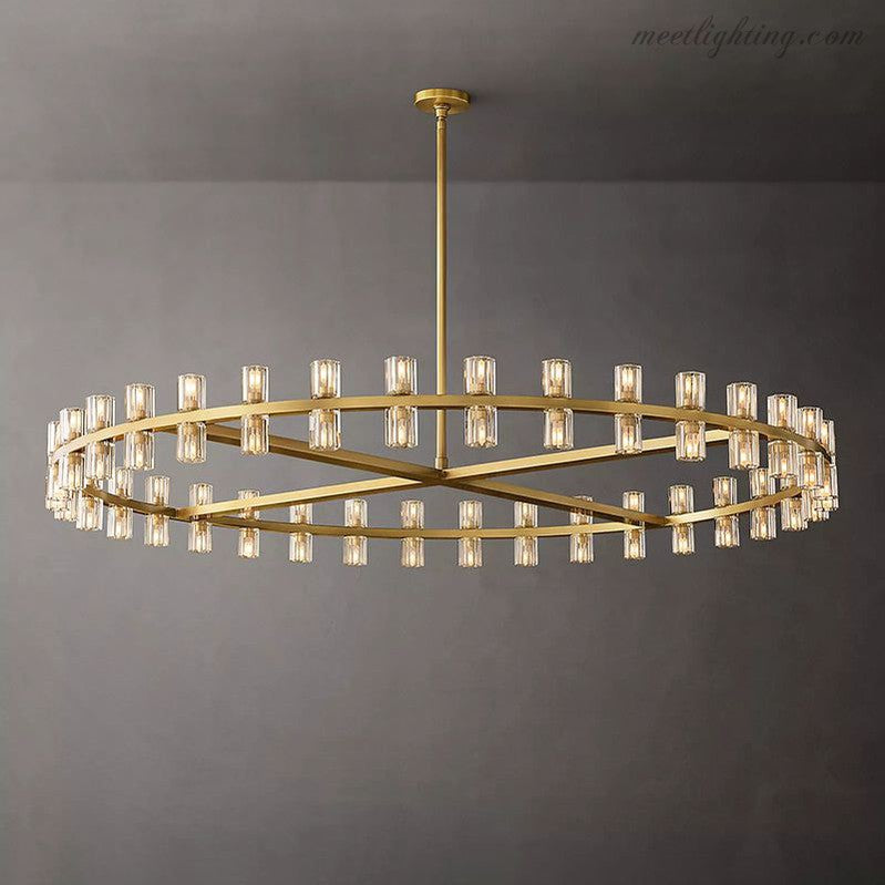 Wineglass Crystal Shades Round Chandelier 60"-Meet Lighting