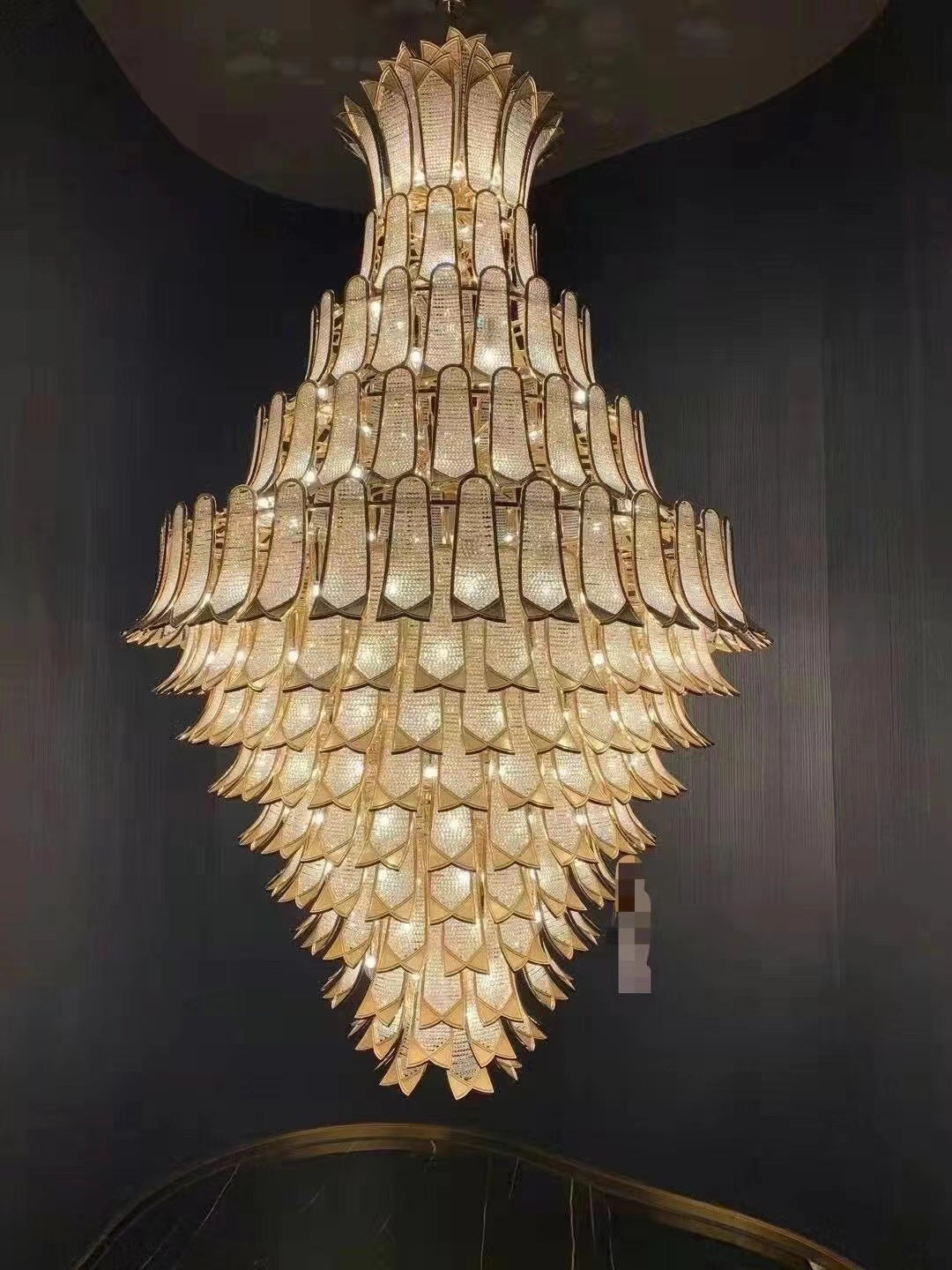 Extra Large Luxury Multi-tier Gold CrystalChandelier for Stairs/Large High-ceiling Room-MEET LIGHTING