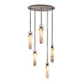 Alabaster Flint Additions Multi Light Pendant, Round Chandelier For staircase, Hallway - Meet Lighting