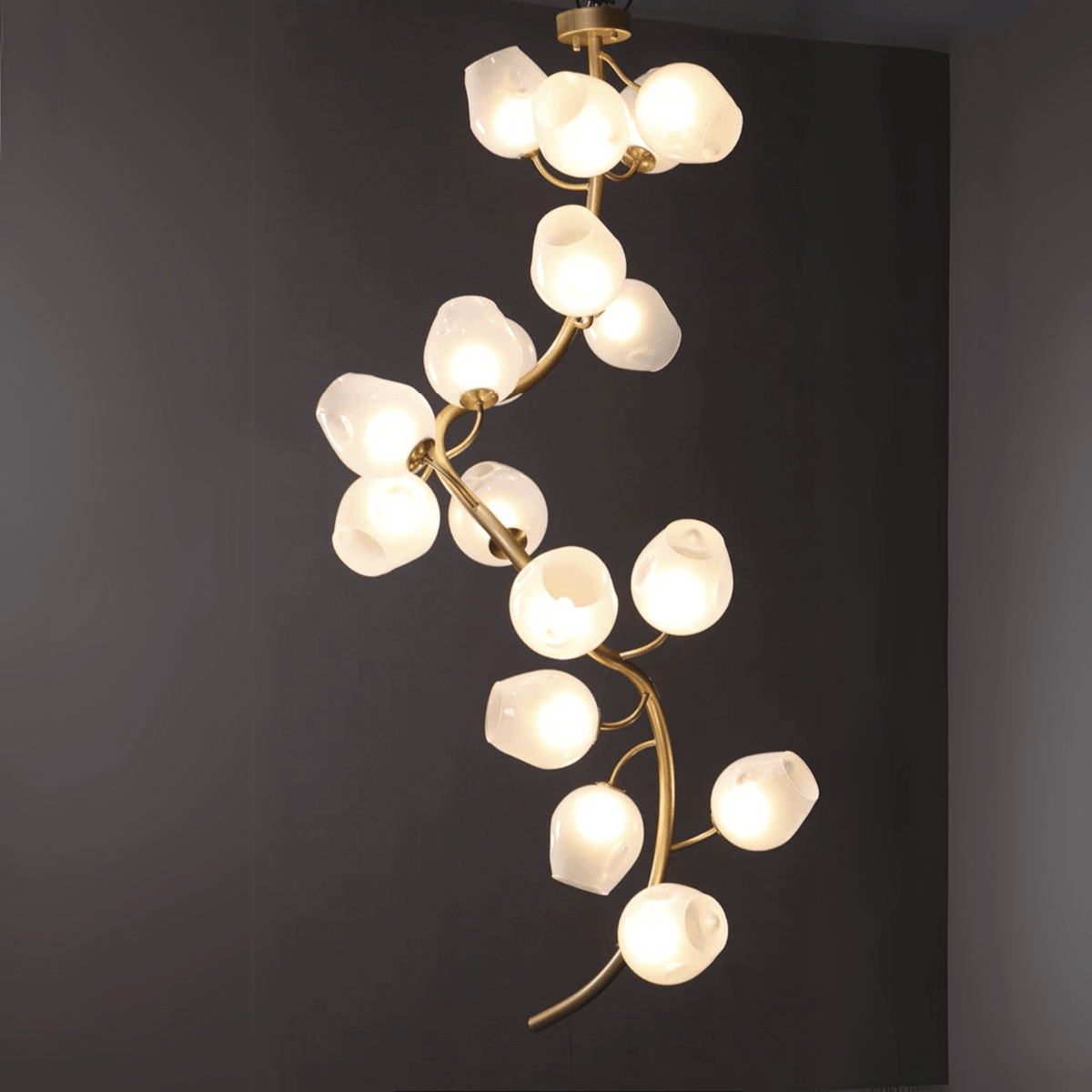 Artistic Glass Lampshade Chandelier with Branches Design for High Ceilings - Style A/13 Lights/D27.56"*H39.4"(D70cm*H100cm)Warm Light Meet Lighting