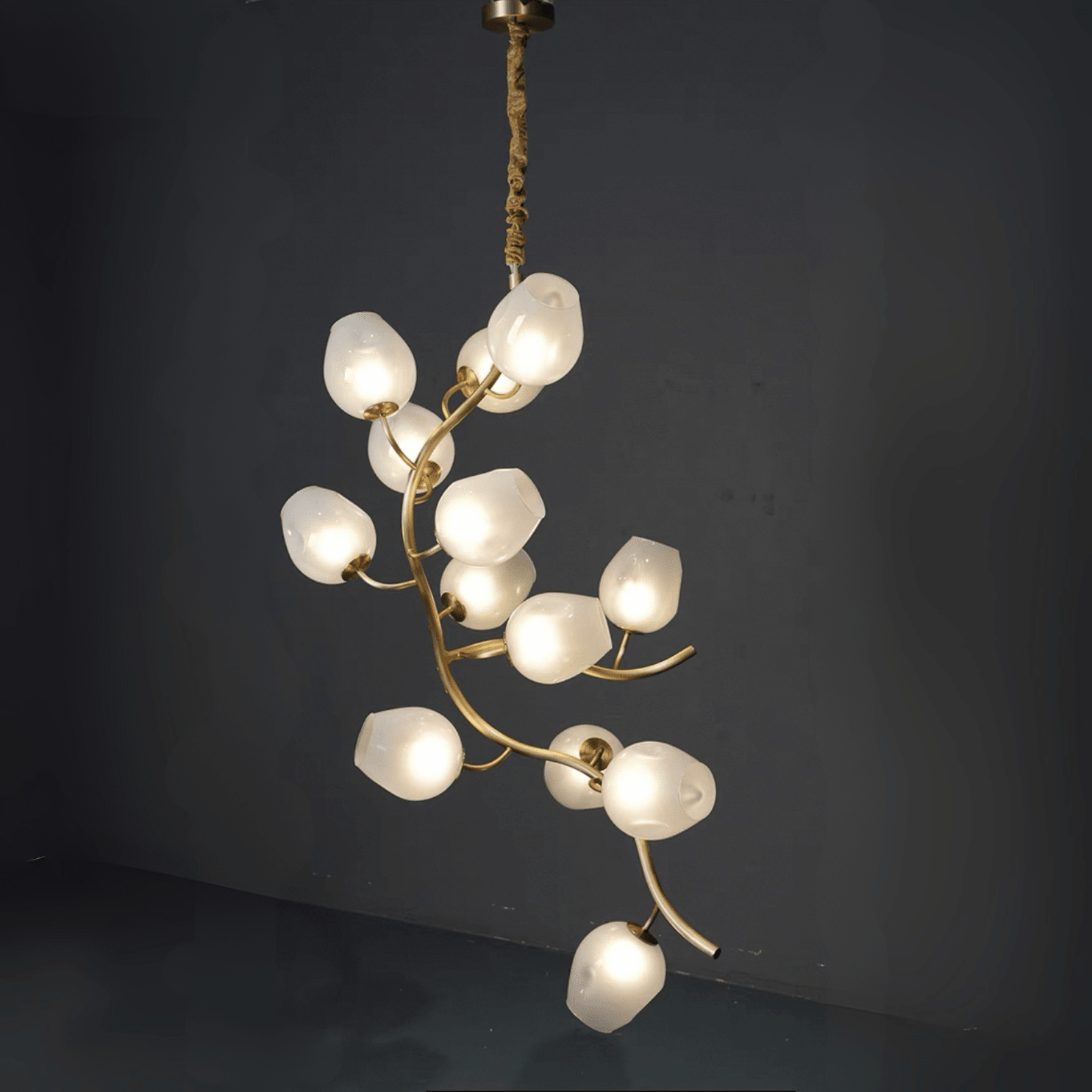 Artistic Glass Lampshade Chandelier with Branches Design for High Ceilings - Style A/13 Lights/D27.56"*H39.4"(D70cm*H100cm)Warm Light Meet Lighting