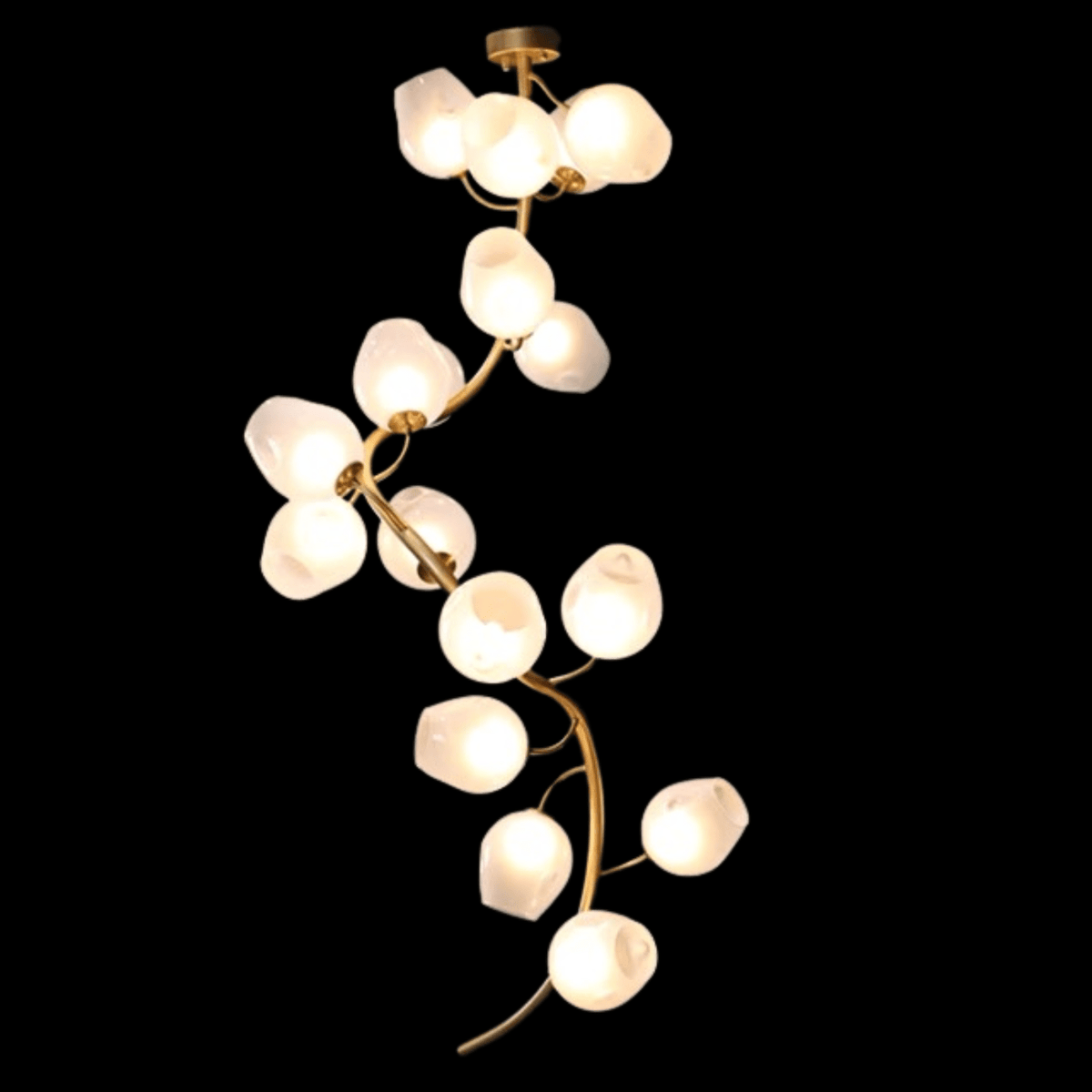 Artistic Glass Lampshade Chandelier with Branches Design for High Ceilings - Style A/13 Lights/D27.56"*H39.4"(D70cm*H100cm)Warm Light Meet Lighting