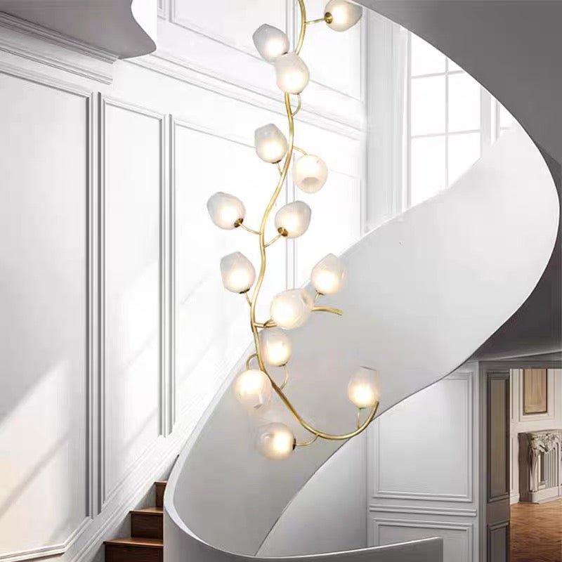 Artistic Glass Lampshade Chandelier with Branches Design for High Ceilings - Style A/13 Lights/D27.56"*H39.4"(D70cm*H100cm)Warm Light Meet Lighting