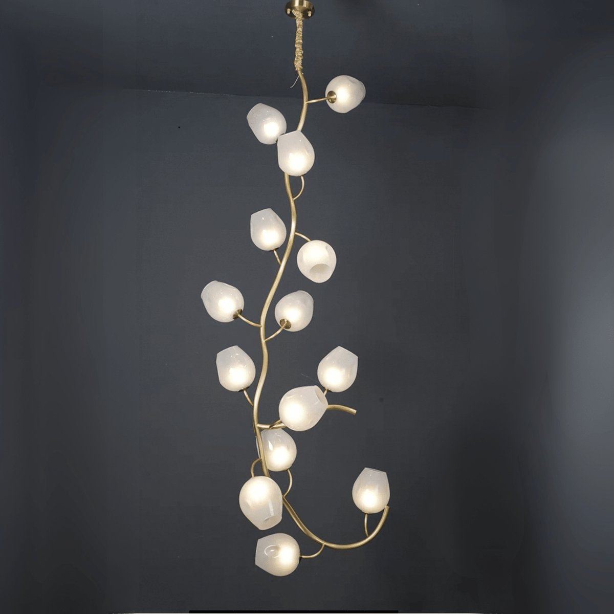 Artistic Glass Lampshade Chandelier with Branches Design for High Ceilings - Style A/13 Lights/D27.56"*H39.4"(D70cm*H100cm)Warm Light Meet Lighting