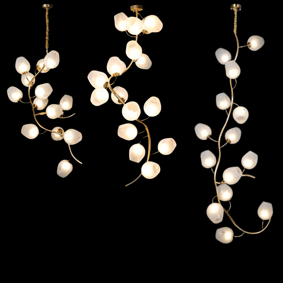 Artistic Glass Lampshade Chandelier with Branches Design for High Ceilings - Style A/13 Lights/D27.56"*H39.4"(D70cm*H100cm)Warm Light Meet Lighting