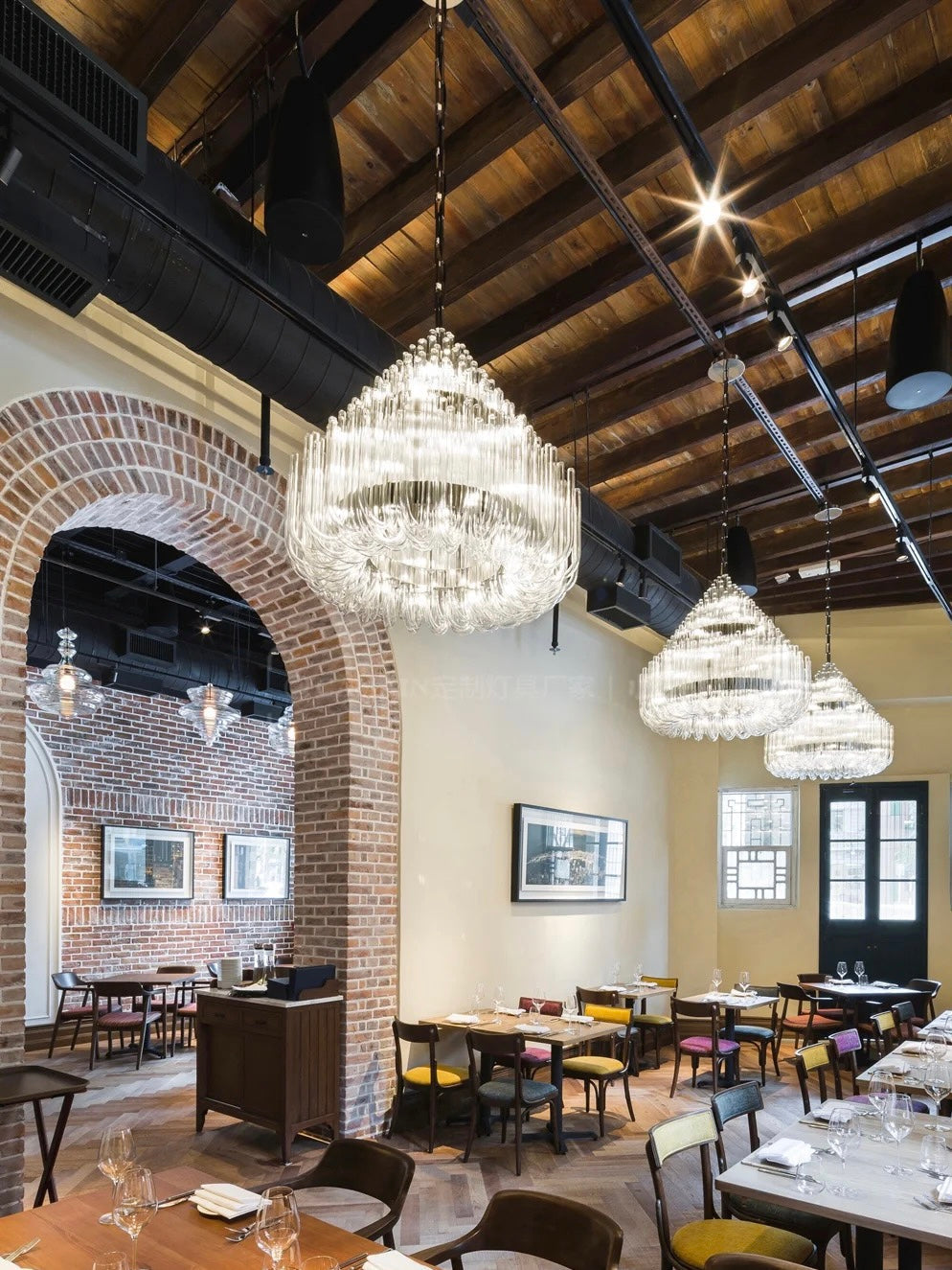 Extra Large Modern Tiers Clear Glass Tubes Chandelier for Living Room/Hotel Lobby-MEET LIGHTING