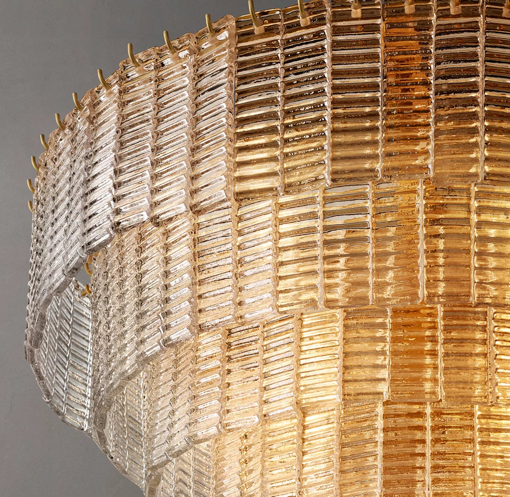 Siren ROUND GLASS  CLEAR CHANDELIER 41" 36''