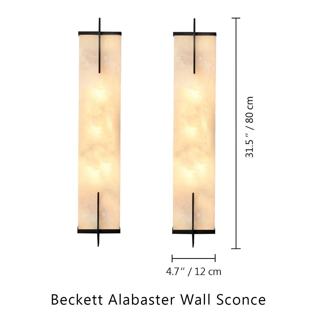 Beckett Alabaster Wall Sconce - ∅ 4.7″ x H 31.5″ Set of 2BronzeBlushlighting