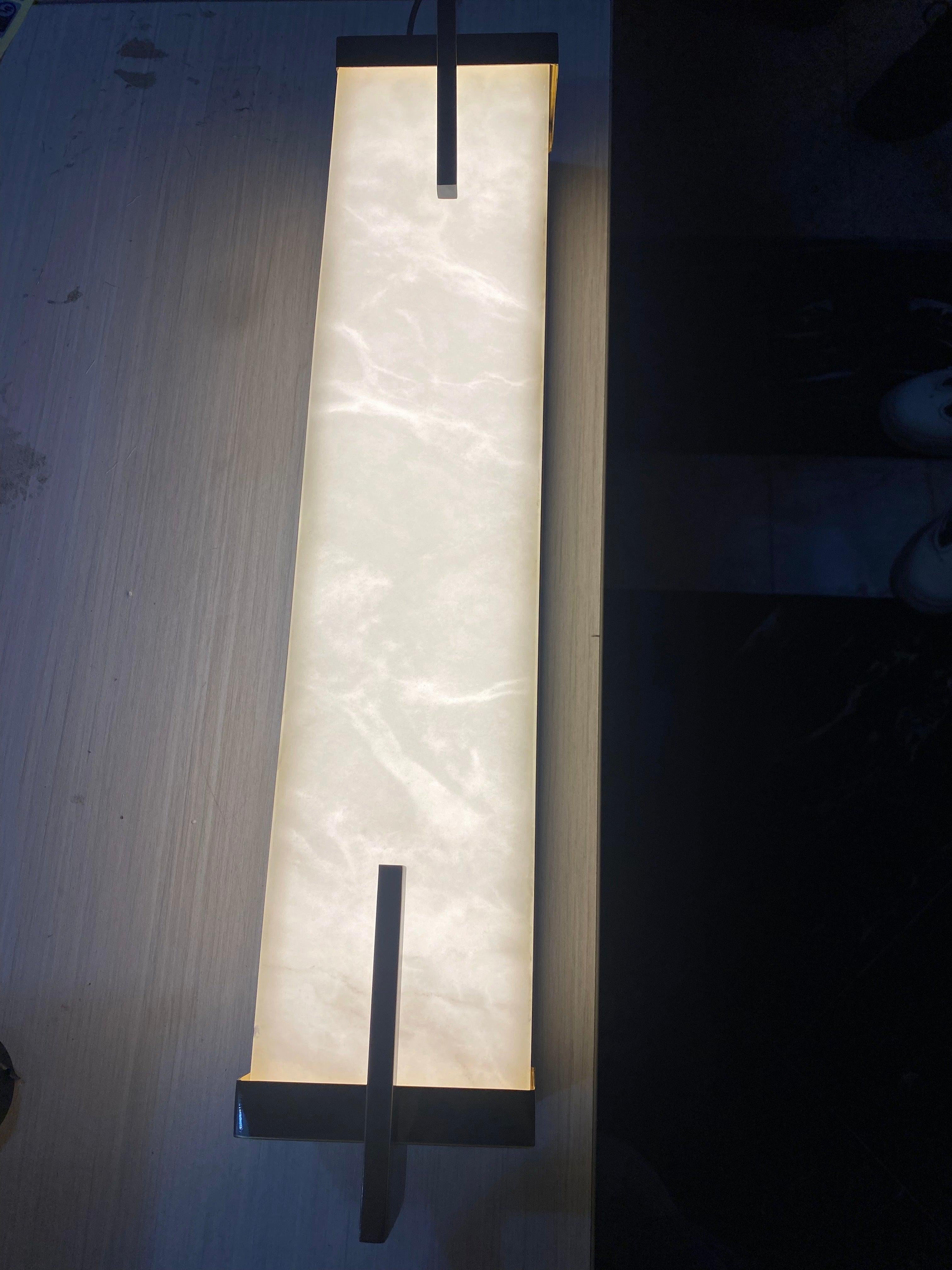 Beckett Alabaster Wall Sconce - ∅ 4.7″ x H 31.5″ Set of 2BronzeBlushlighting