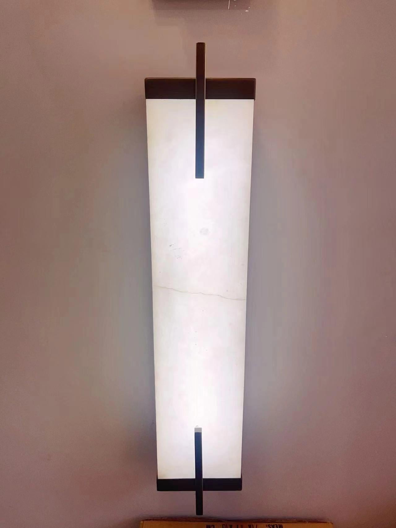 Beckett Alabaster Wall Sconce - ∅ 4.7″ x H 31.5″ Set of 2BronzeBlushlighting