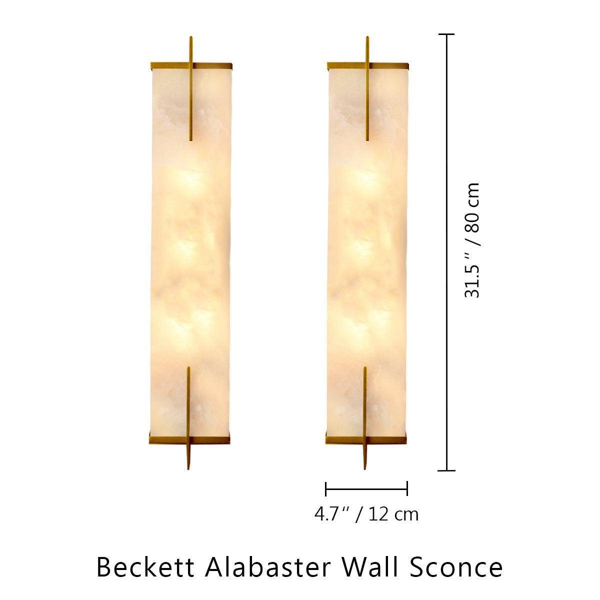 Beckett Alabaster Wall Sconce - ∅ 4.7″ x H 31.5″ Set of 2BrassBlushlighting